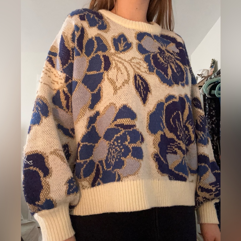 Farm Rio Floral Knit Sweater